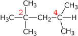 Halbstrukturformel von 2,2,4-Trimethylpentan