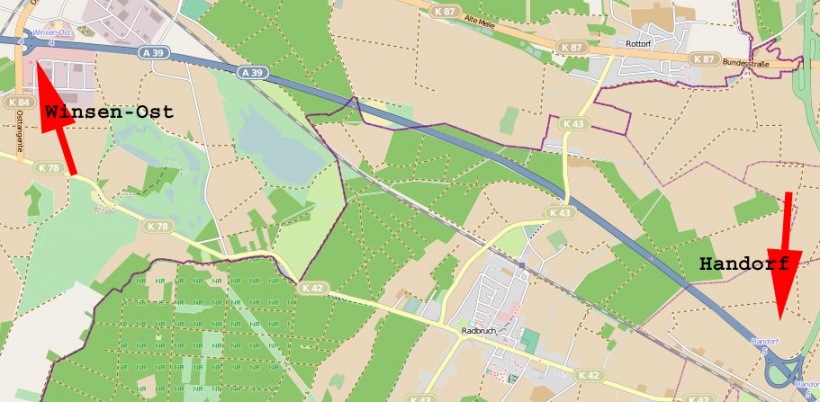 Teststrecke: 7 Kilometer auf der A250 zwischen Winsen Ost und Handorf