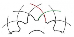 Zahnräder Evolventen am Zahnrad.jpg